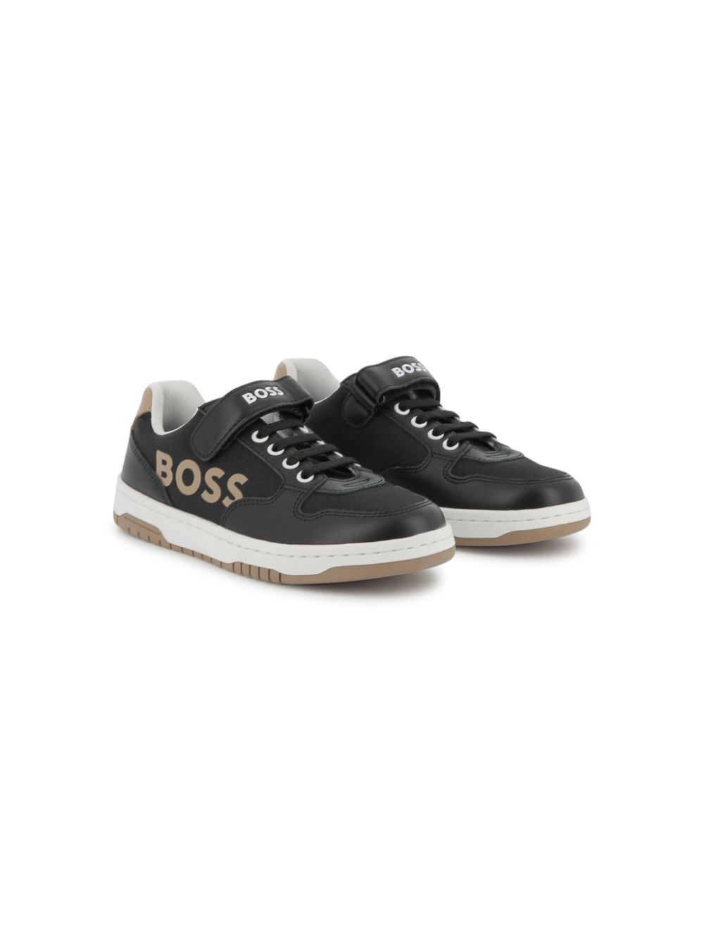 BOSS Kidswear Sneakers met logoprint Zwart