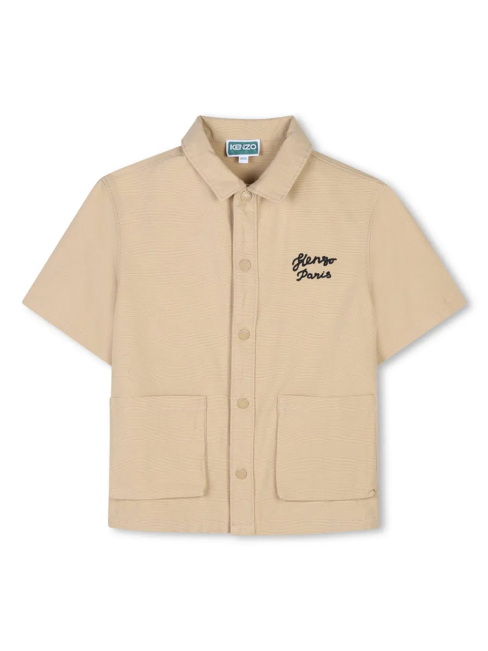 Kenzo Kids Shirt met geborduurd logo Beige