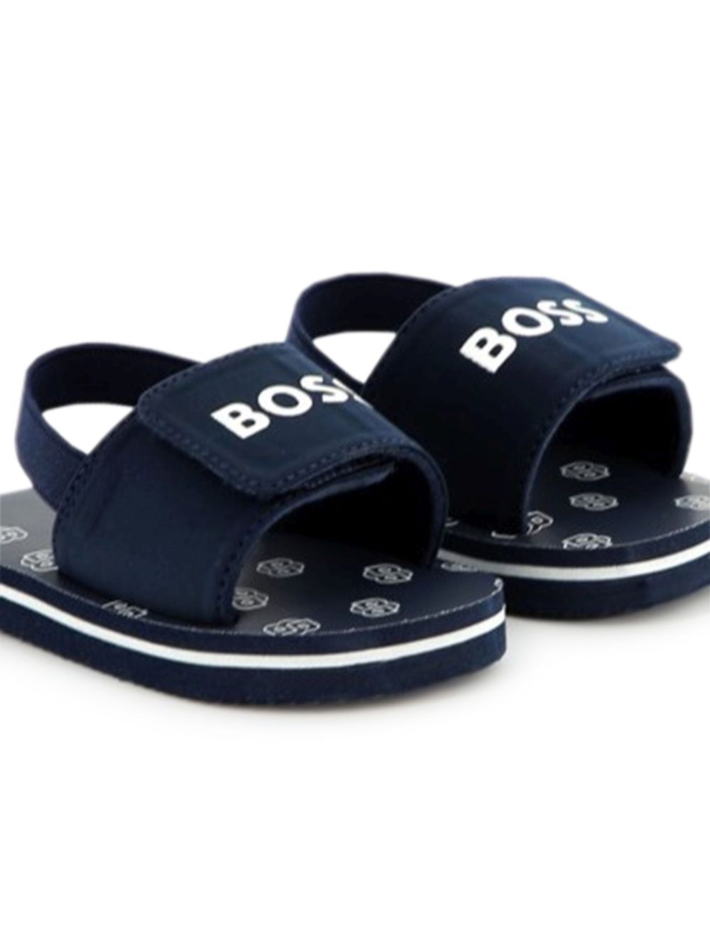 BOSS Kidswear logo-print sandals - Blue