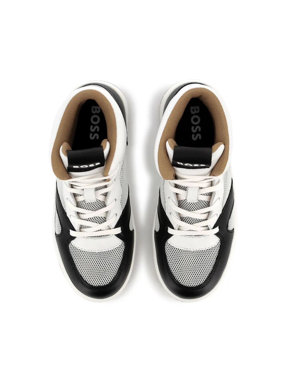 BOSS Kidswear panelled sneakers White