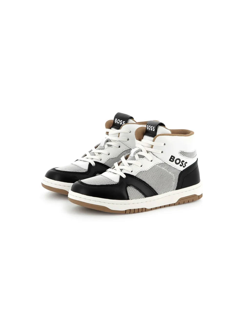 BOSS Kidswear panelled sneakers White