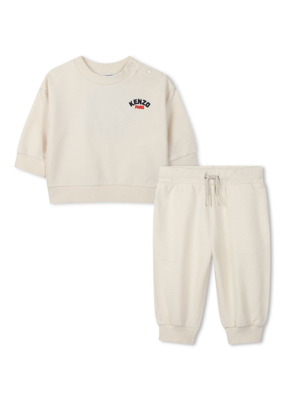 Kenzo Kids logo-embroidered tracksuit set - Neutrals