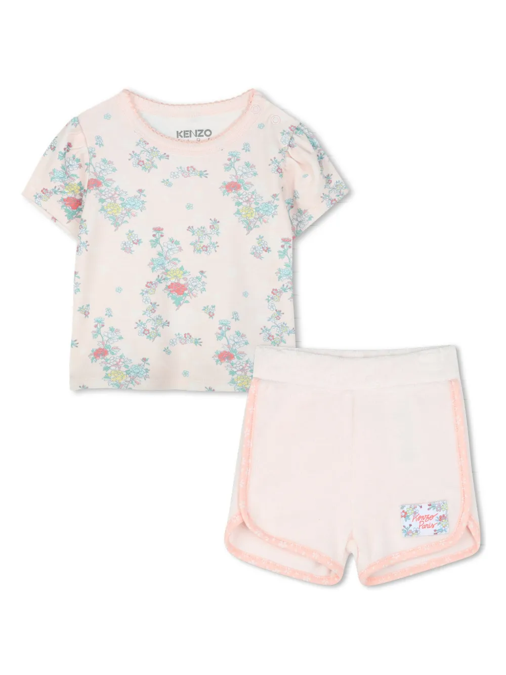 Kenzo Kids T-shirt en shorts met print Roze