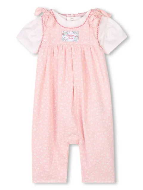 Kenzo Kids floral-print overalls and T-shirt set