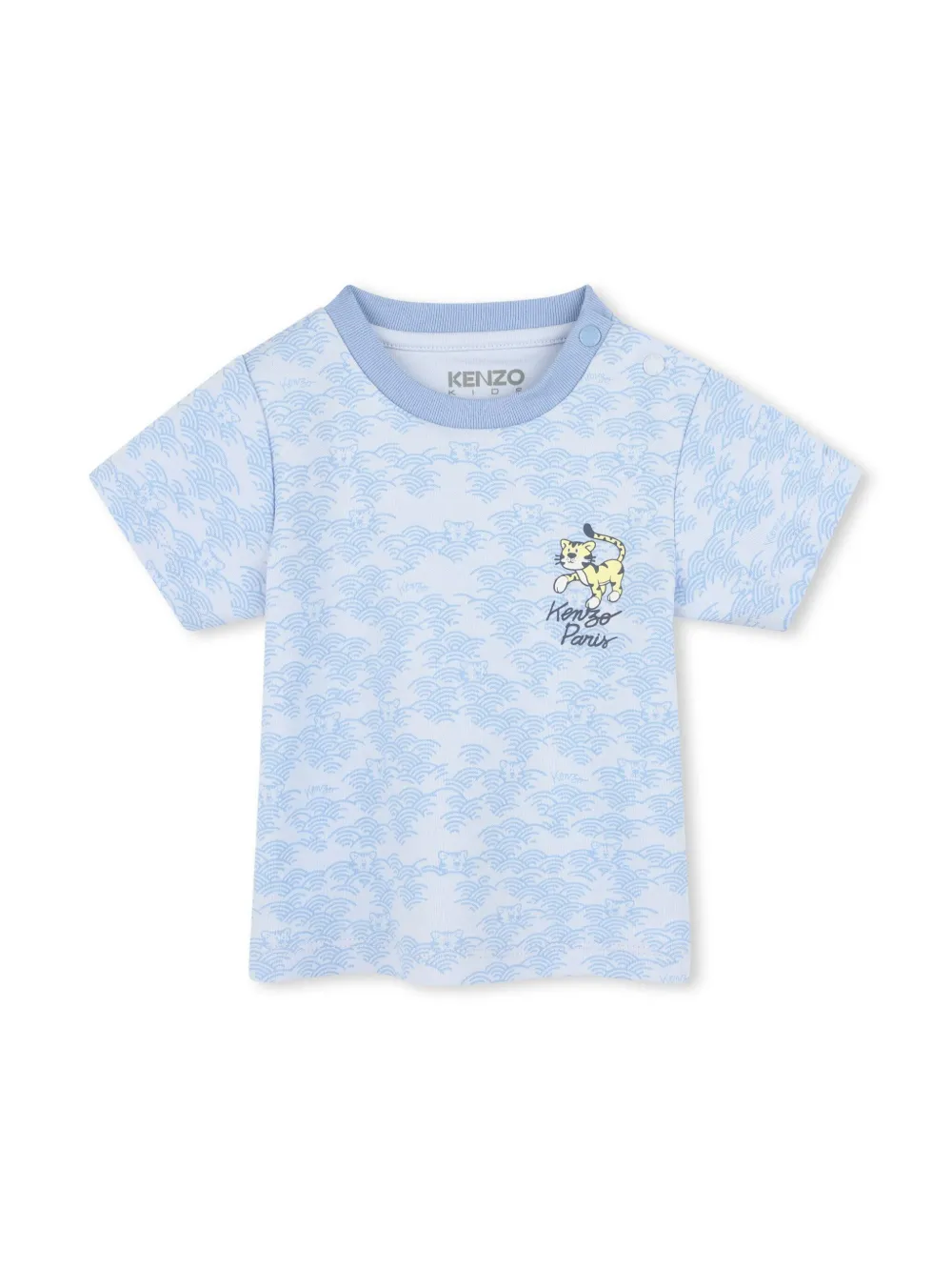 Kenzo Kids T-shirt en shorts van biologisch katoen Blauw