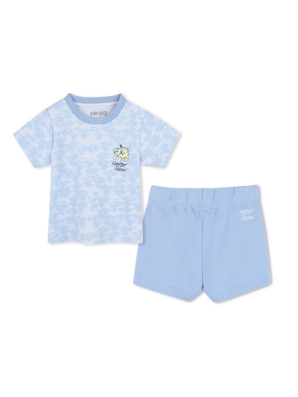 Kenzo Kids organic cotton t-shirt and shorts set - Blue