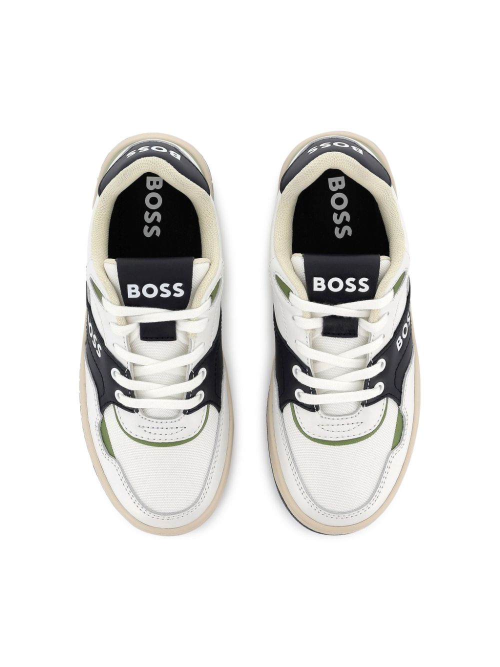 BOSS Kidswear panelled sneakers Wit