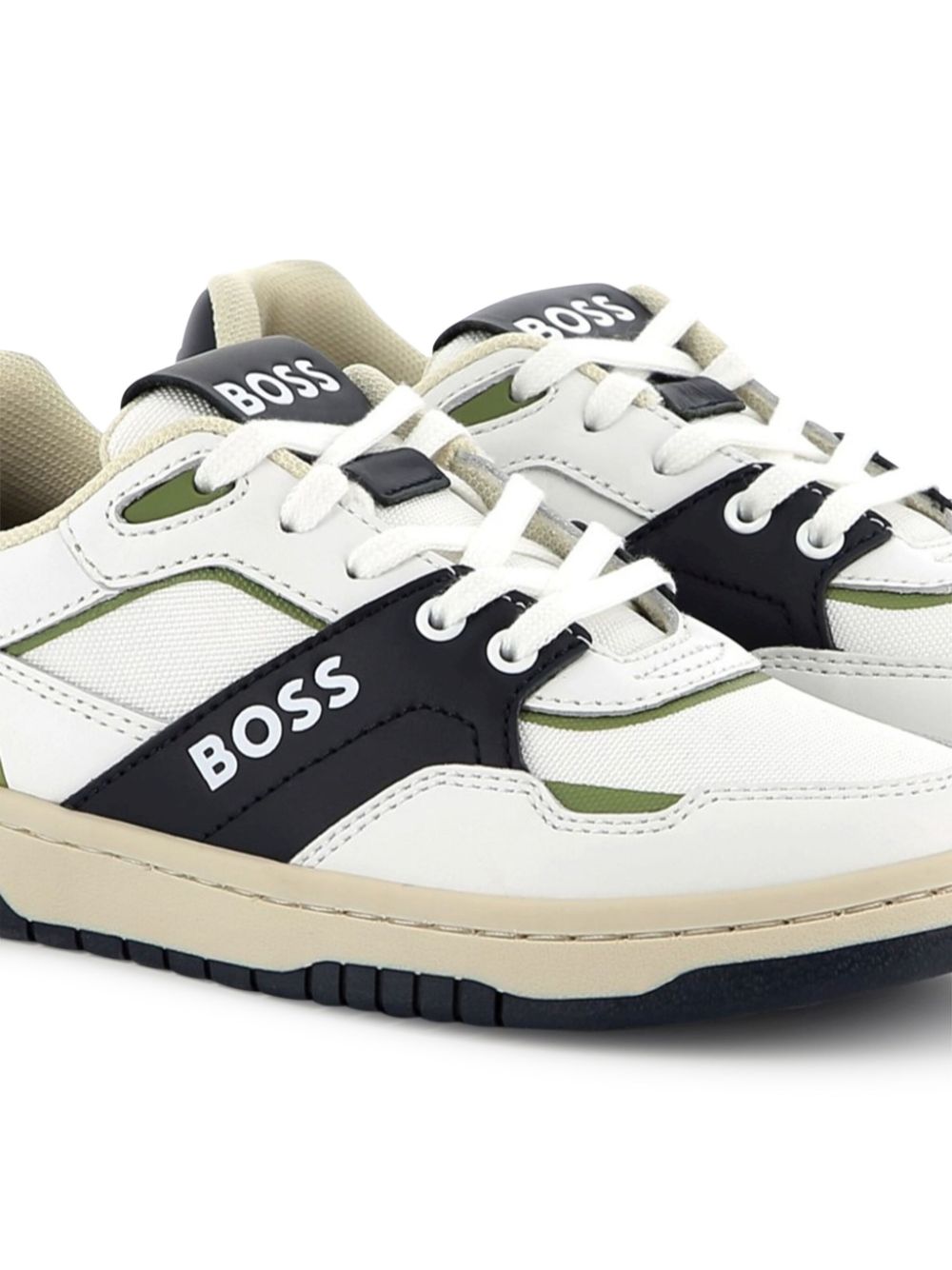 BOSS Kidswear panelled sneakers - Wit