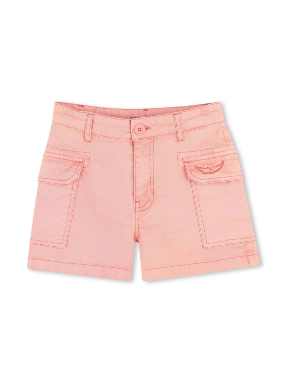 Zadig & Voltaire Kids logo-embroidered shorts - Pink