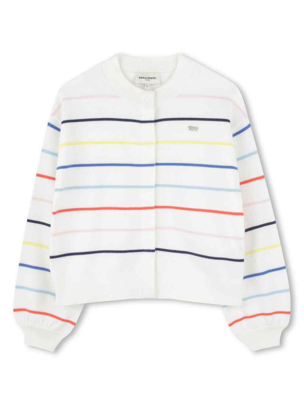 SONIA RYKIEL ENFANT horizontal stripe cardigan - White