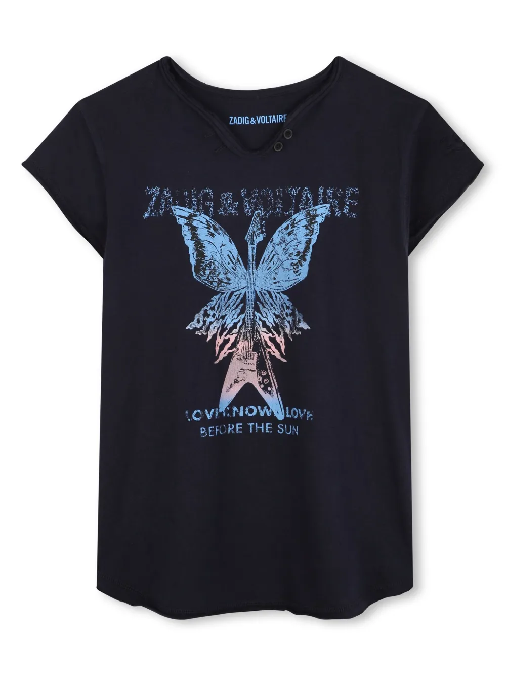 Zadig & Voltaire Kids graphic-print T-shirt | Blue | Image 1