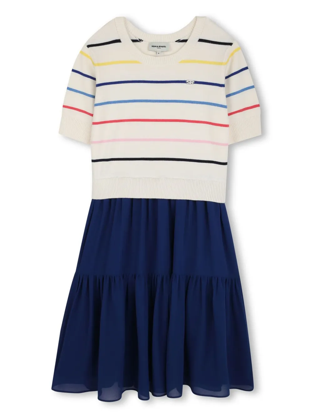 SONIA RYKIEL ENFANT Midi-jurk met streepdetail Blauw