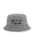 Zadig & Voltaire Kids embroidered-slogan bucket hat - Grey