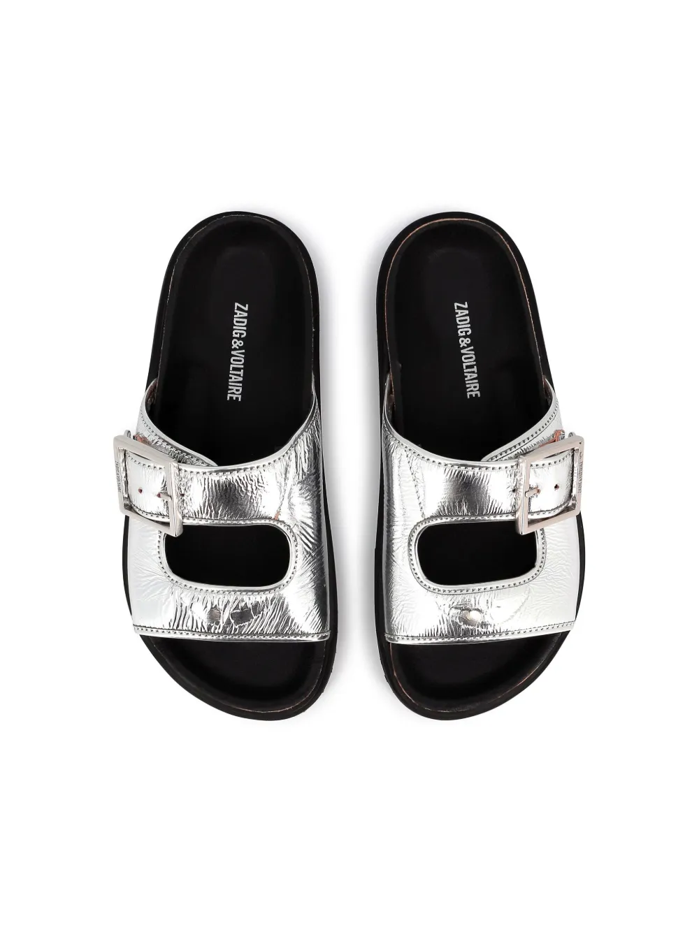 Zadig & Voltaire Kids leather sandals Grey