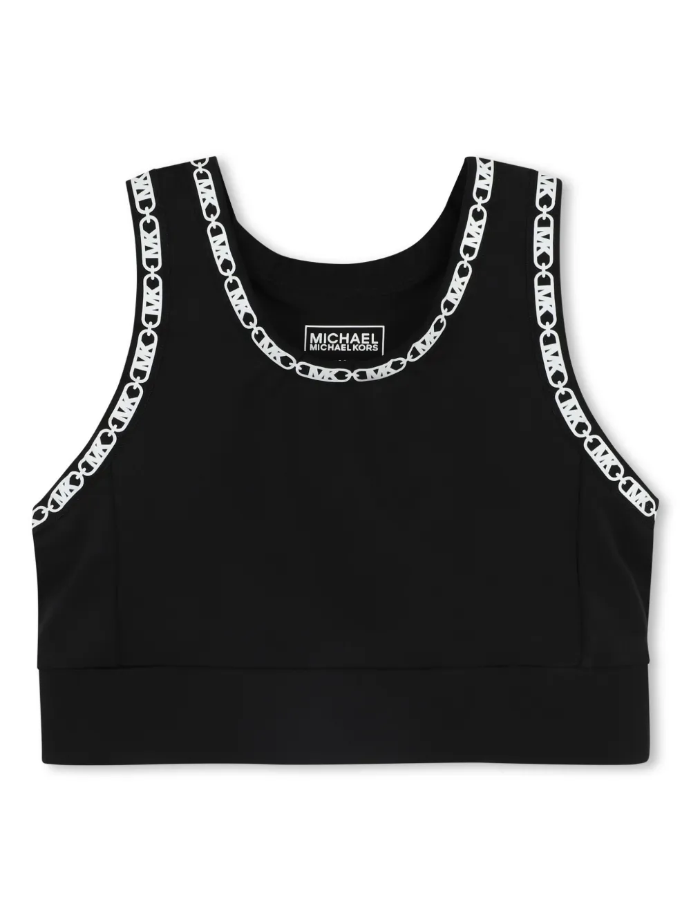 Michael Kors Kids ロゴテープ トップ - ブラック Michael Kors Kids ロゴテープ トップ - ブラック