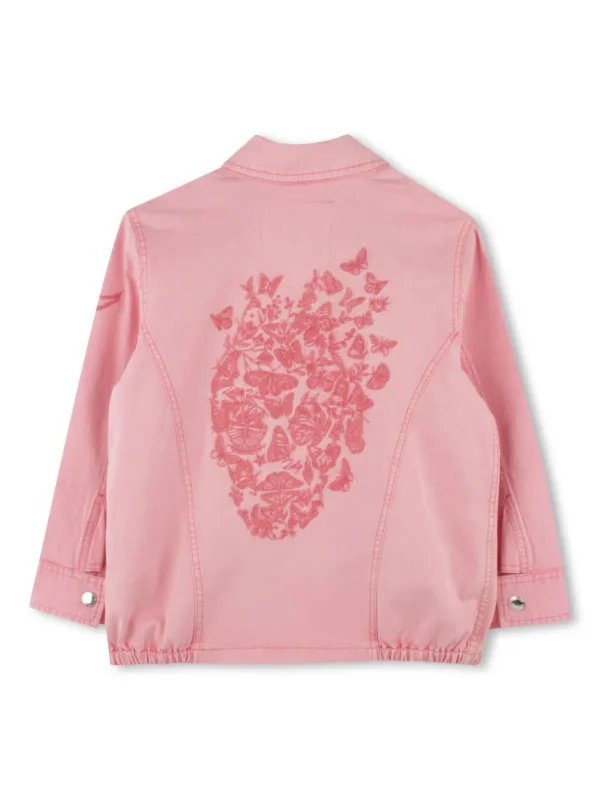 Zadig Voltaire Kids Jaqueta Com Bordado De Borboleta Rosa