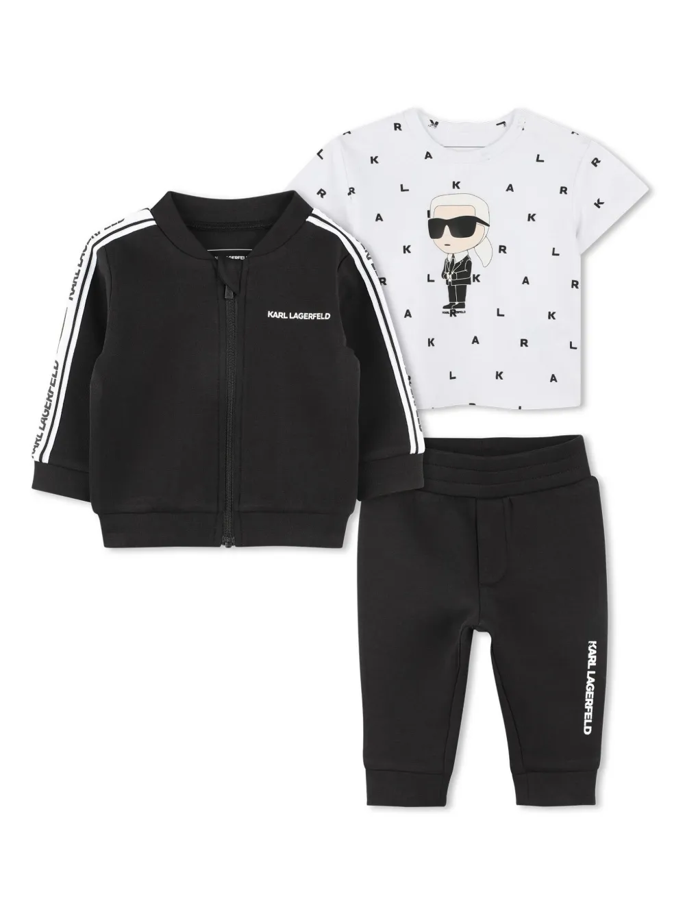 Karl Lagerfeld Kids Trainingspak met logoprint Zwart