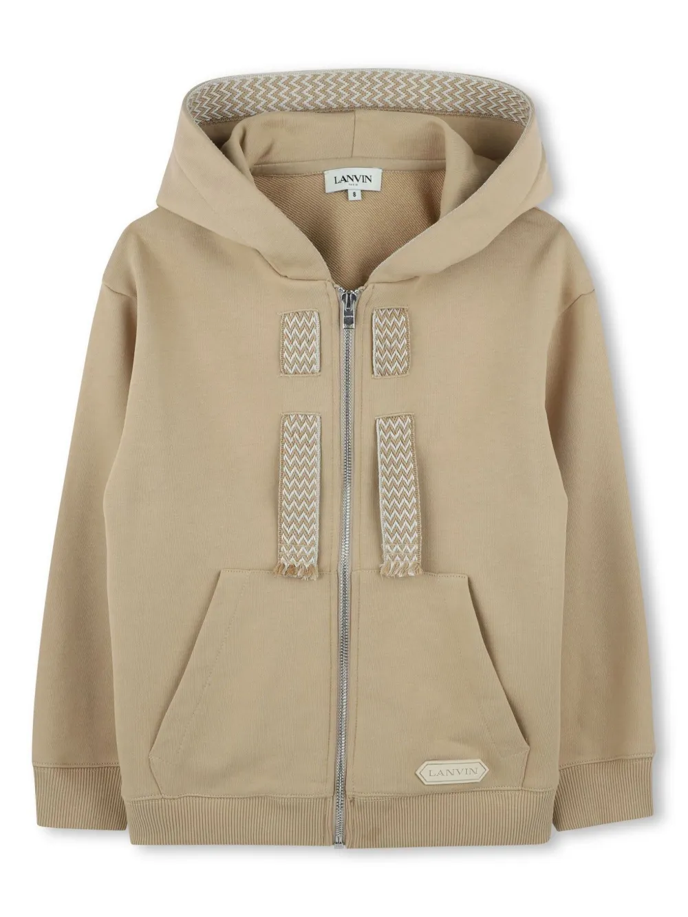 Lanvin Enfant Kids' Zip-up Hoodie In Neutrals