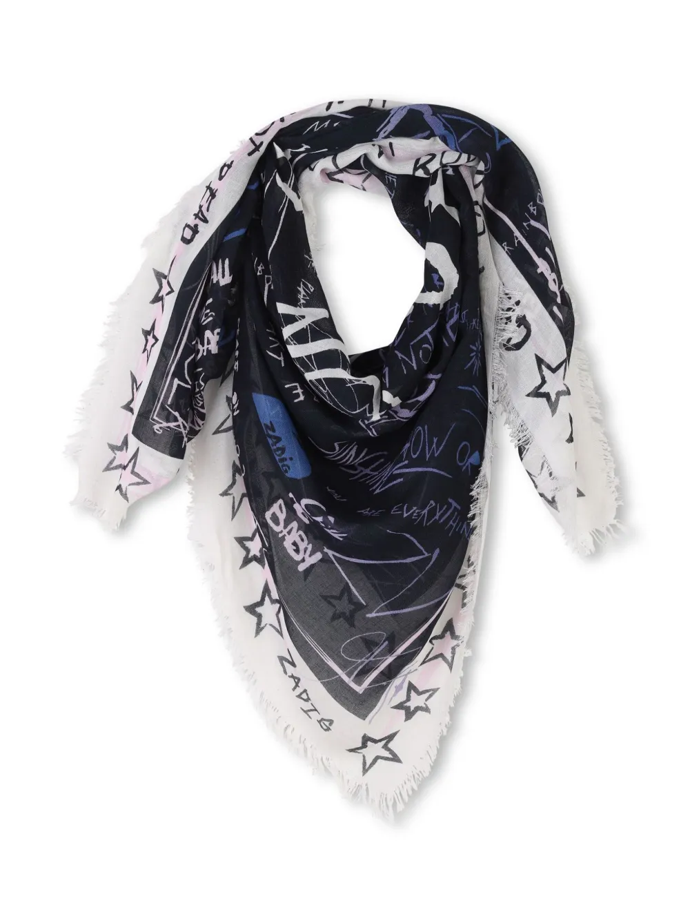 zadig&voltairekids Zadig & Voltaire Kids Sjaal met tekst - Blauw