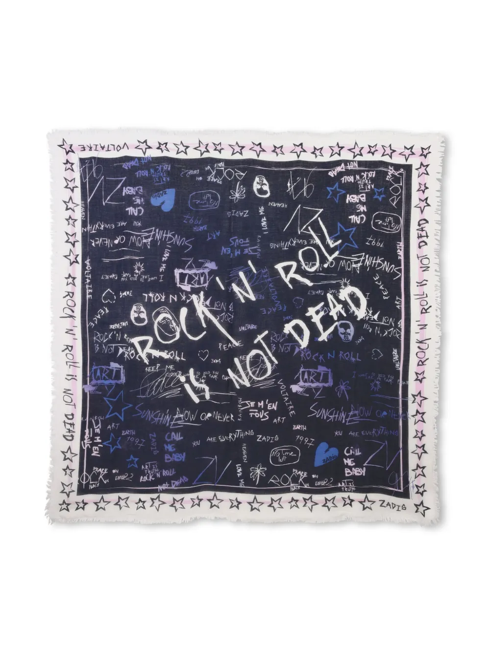 Zadig & Voltaire Kids Echarpe com estampa de texto | Azul | Image 1