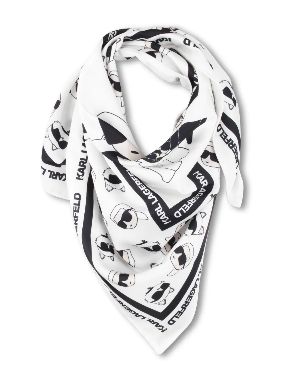 Karl Lagerfeld Kids Sjaal met logoprint Wit
