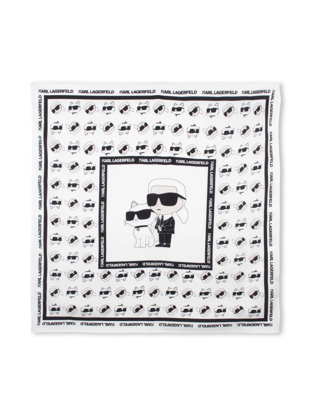 Karl Lagerfeld Kids logo-print scarf - White
