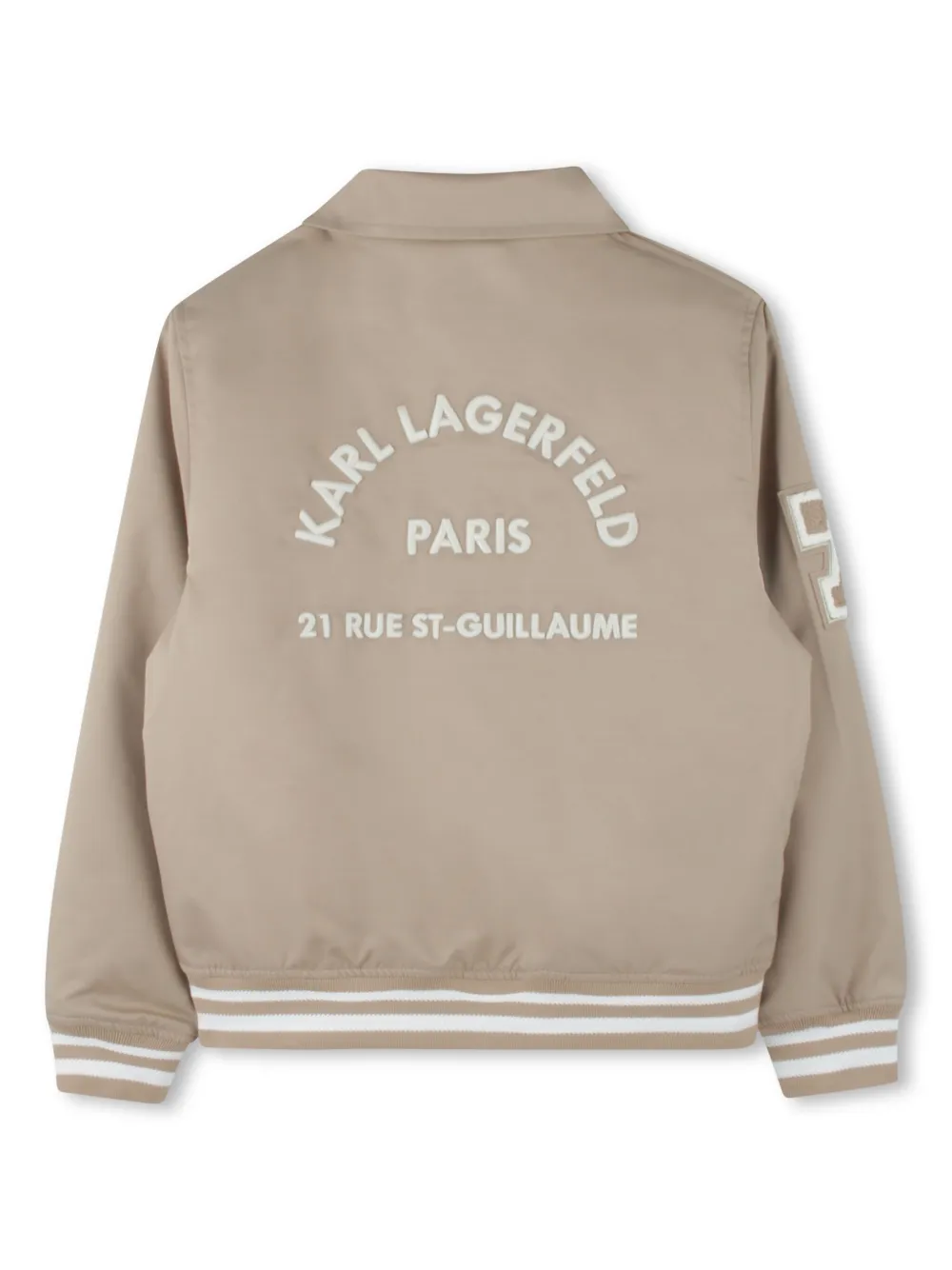 karllagerfeldkids Karl Lagerfeld Kids Bomberjack met logopatch - Beige