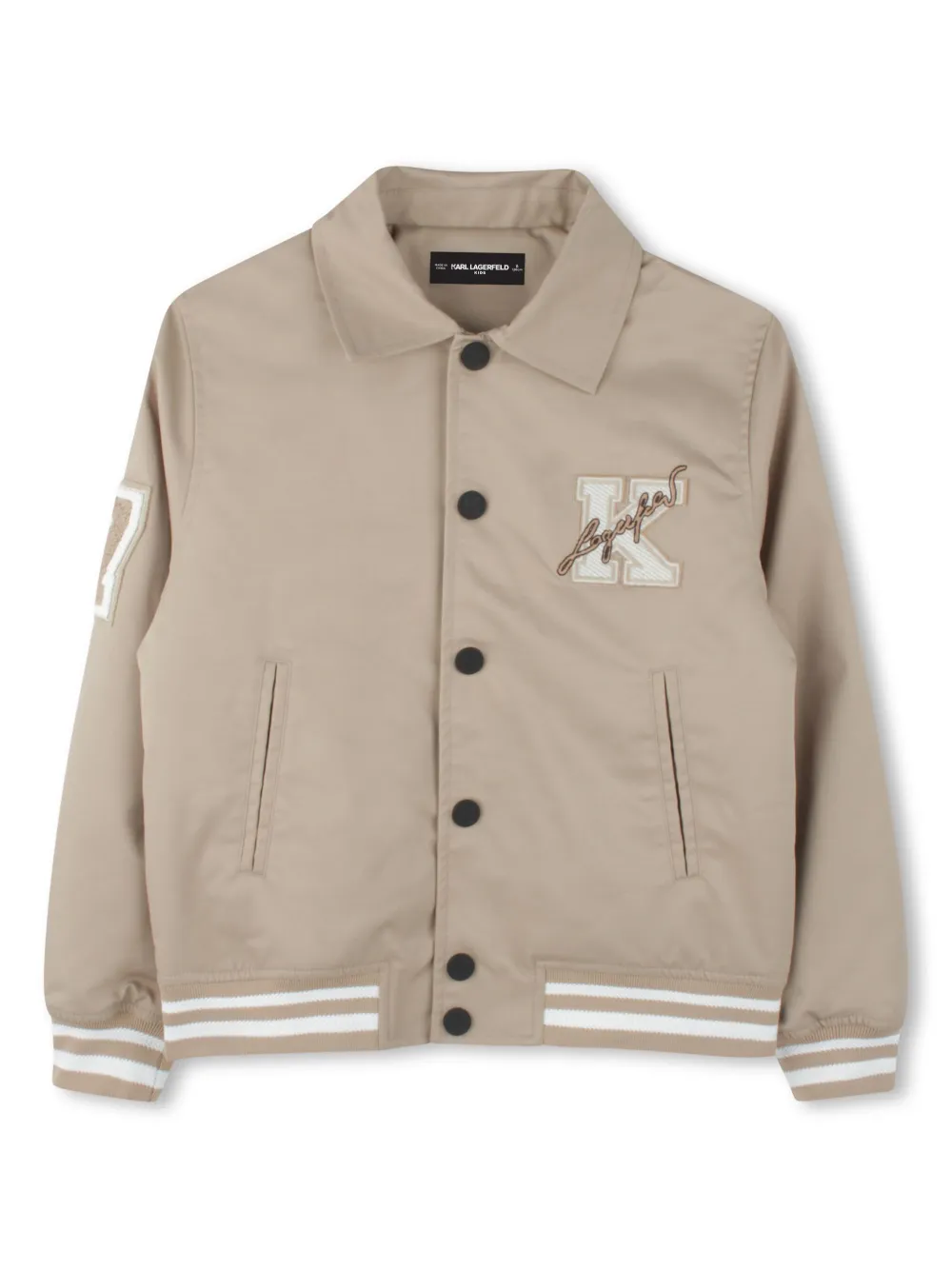 Karl Lagerfeld Kids Bomberjack met logopatch Beige