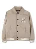 Karl Lagerfeld Kids logo-patch bomber jacket - Neutrals