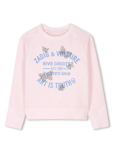 Zadig & Voltaire Kids Moletom com motivo de borboleta