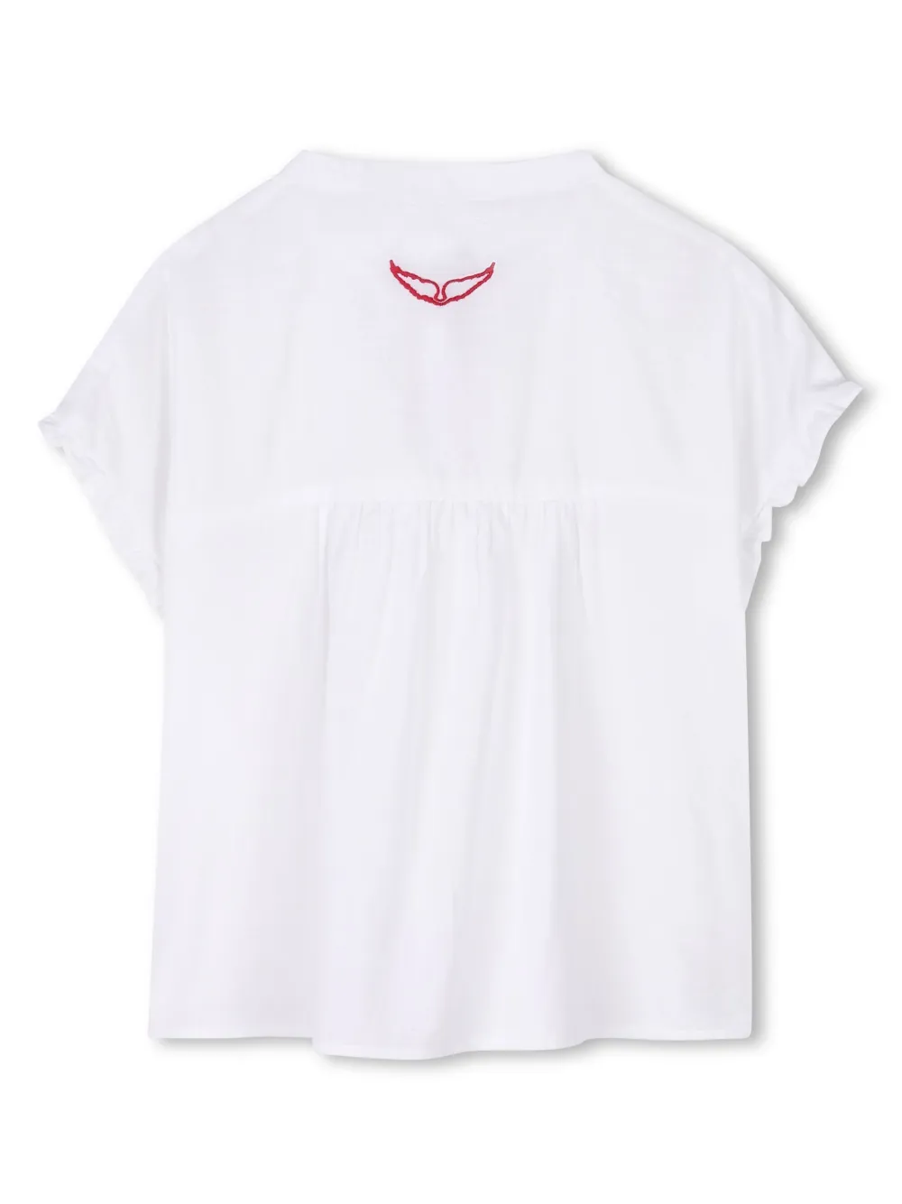 zadig&voltairekids Zadig & Voltaire Kids Shirt met gesmockt detail - Wit