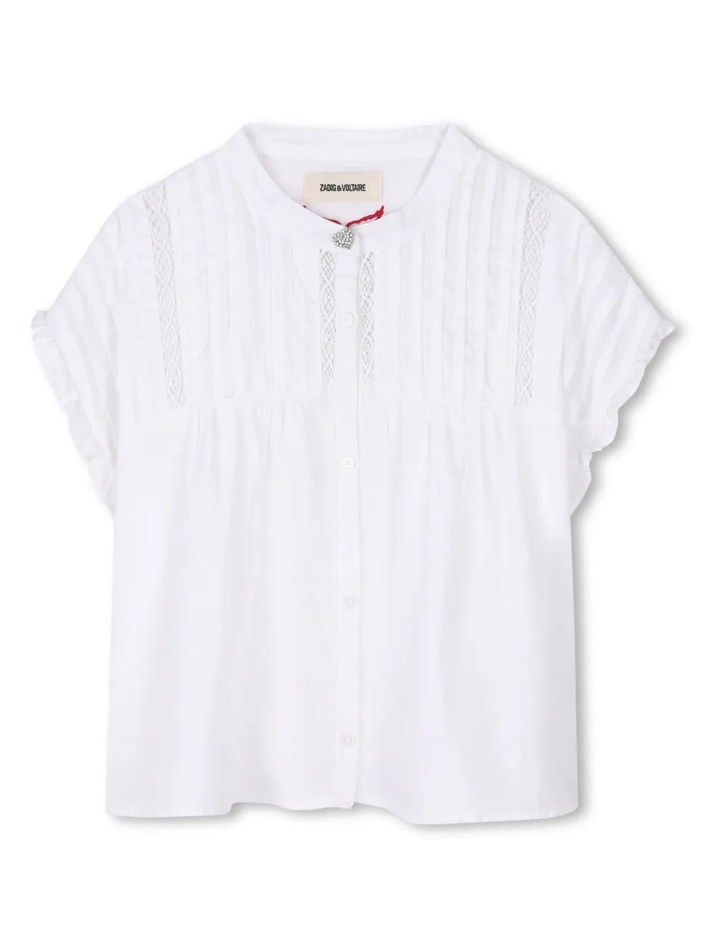 Zadig & Voltaire Kids Shirt met gesmockt detail Wit