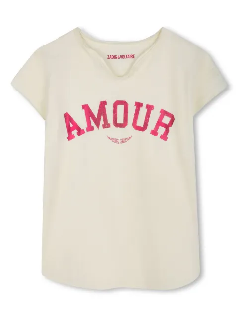 Zadig & Voltaire Kids playera con logo afelpado