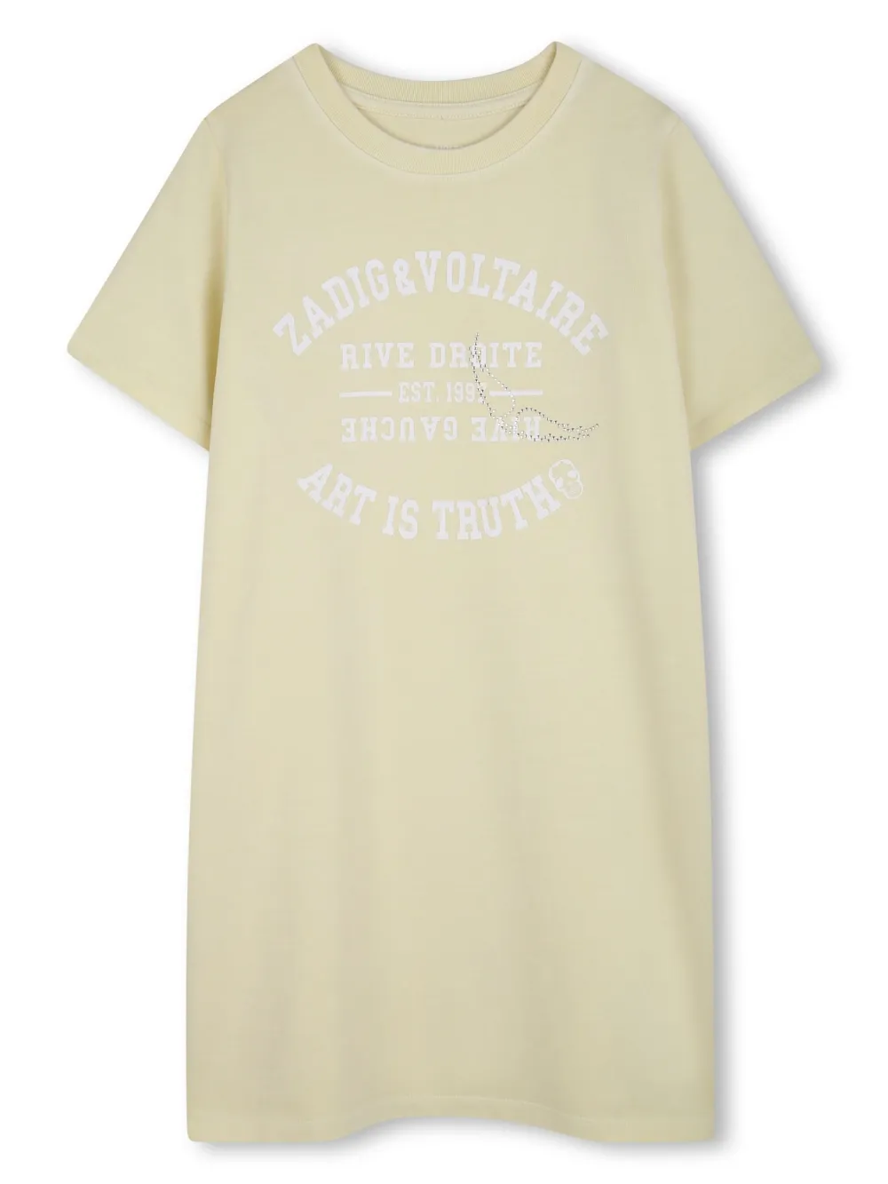 Zadig & Voltaire Kids T-shirtjurk met print Geel