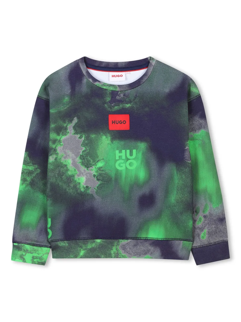 HUGO KIDS sudadera con estampado tie-dye | azul | Image 1
