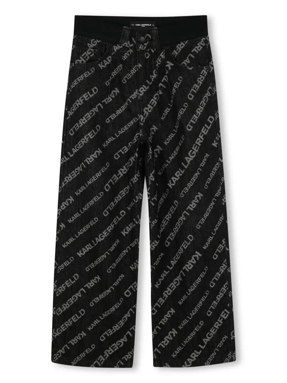 Karl Lagerfeld Kids Jeans met logoprint Zwart
