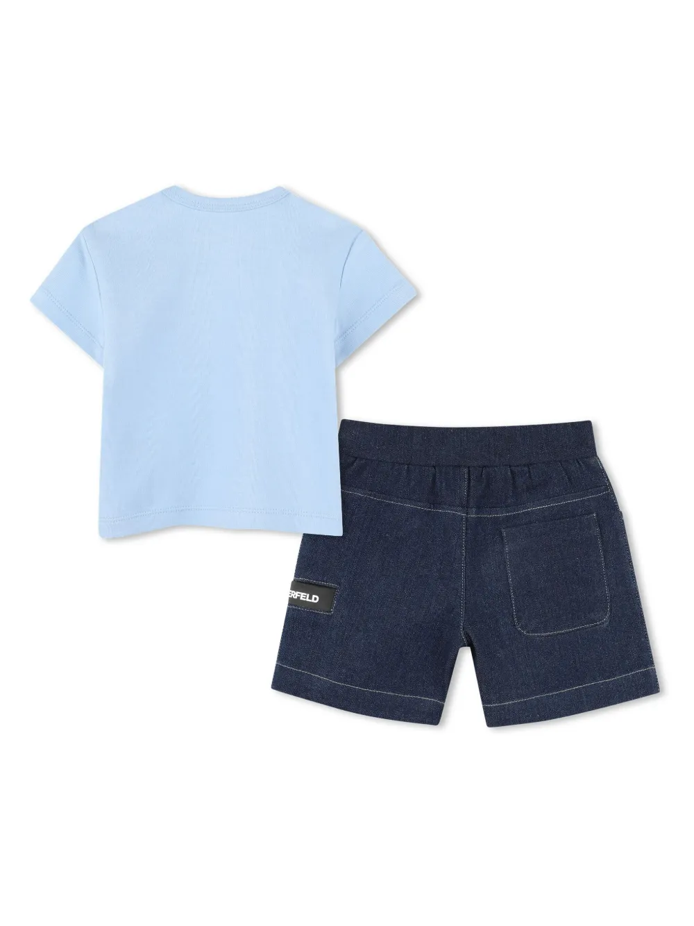 Karl Lagerfeld Kids Ikonik Karl T-shirt en shorts - Blauw