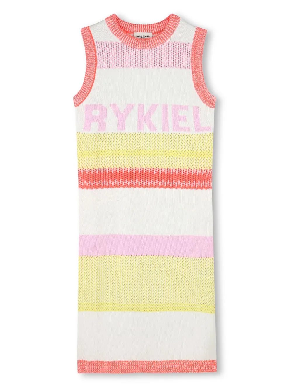 SONIA RYKIEL ENFANT Midi-jurk met geborduurd logo Wit