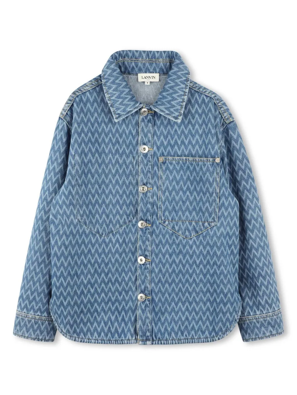 Lanvin Enfant Denim Shirt In 蓝色