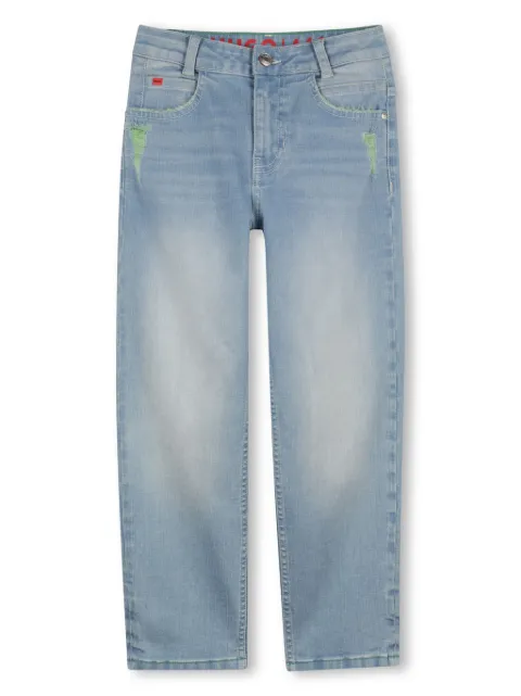 HUGO KIDS logo-patch straight jeans 