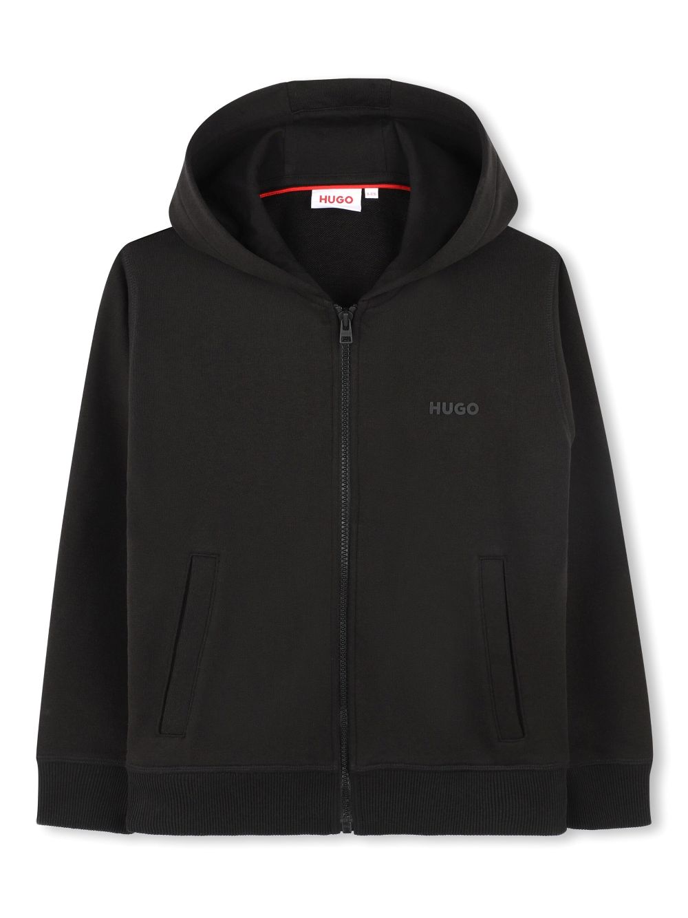 HUGO KIDS rubberised-logo hoodie - Black