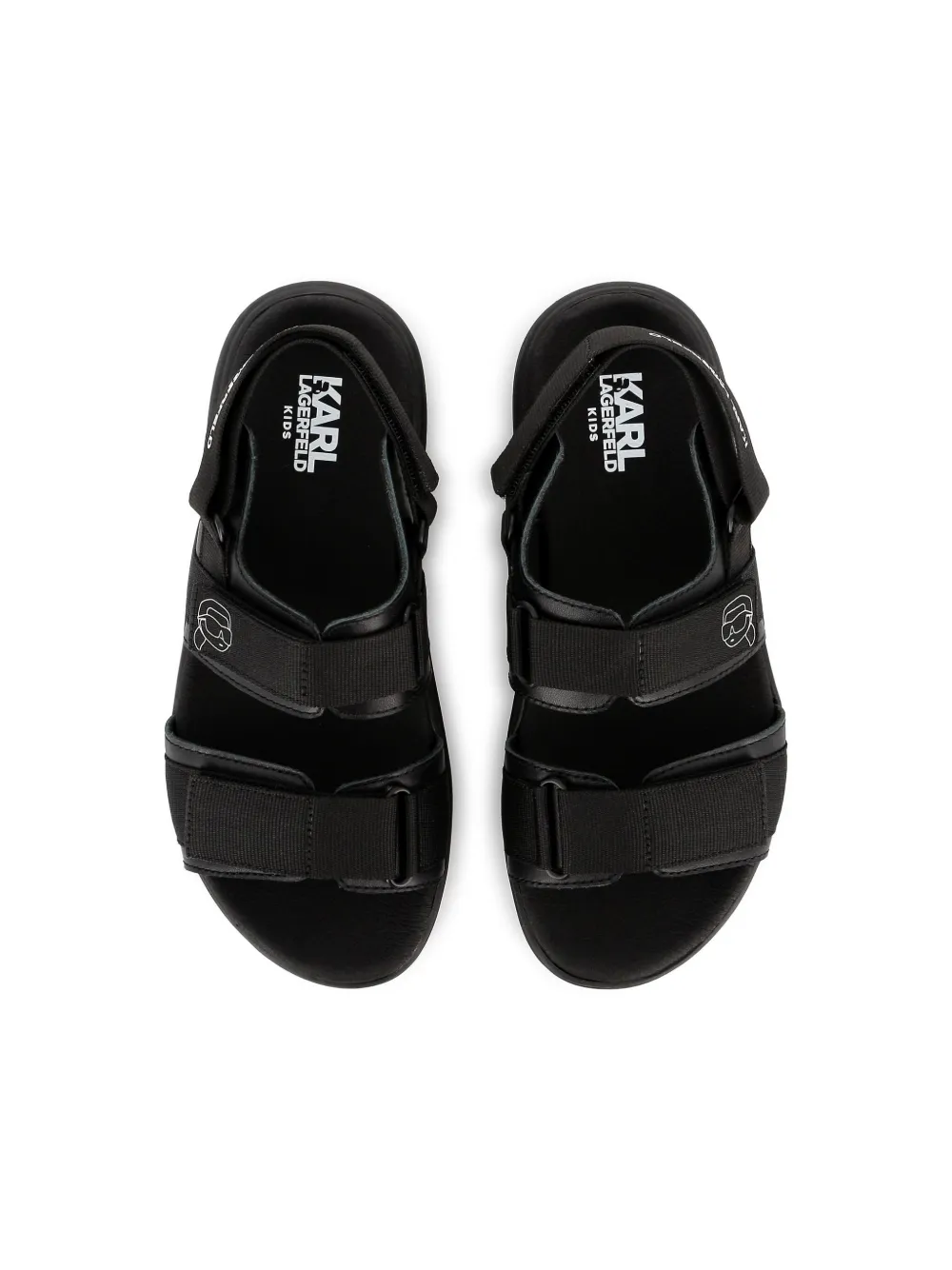 Karl Lagerfeld Kids Sandalen met logoprint Zwart