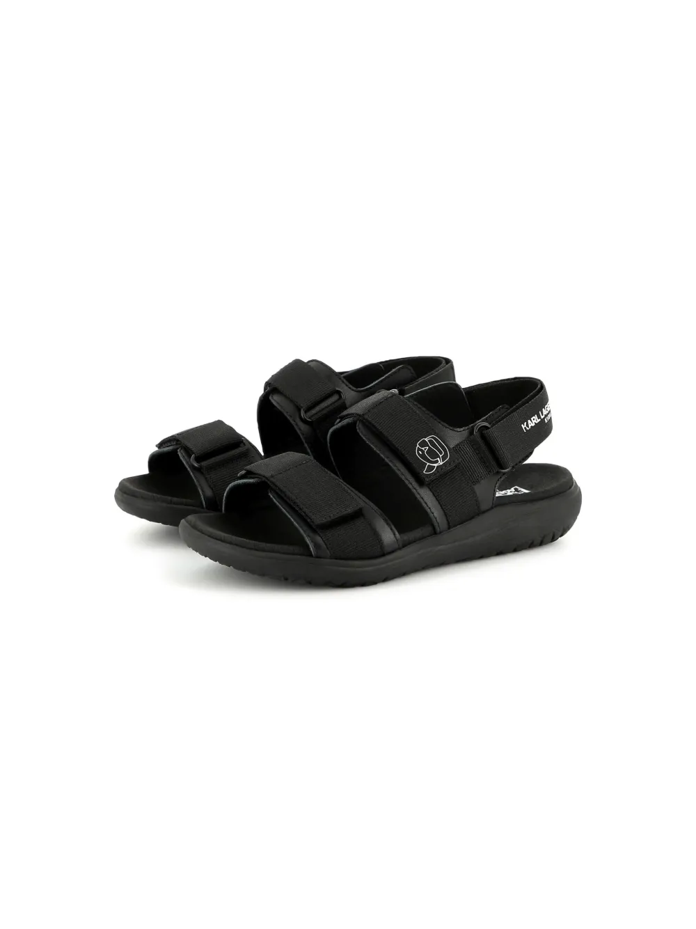 Karl Lagerfeld Kids Sandalen met logoprint Zwart