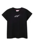 HUGO KIDS logo-stamp cotton t-shirt - Black