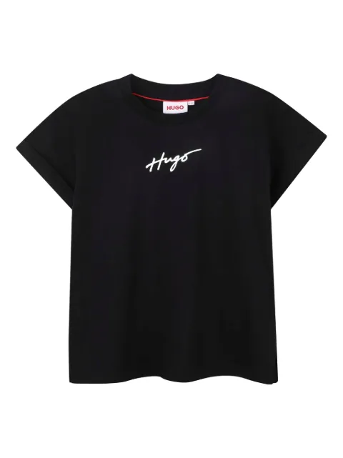 HUGO KIDS logo-stamp cotton t-shirt