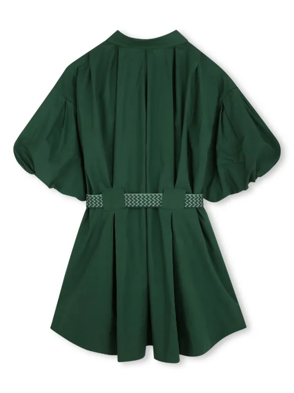 green emerald velvet dress Lanvin // Green & Navy Leaf Print Bustier Dress  VSP Consignment