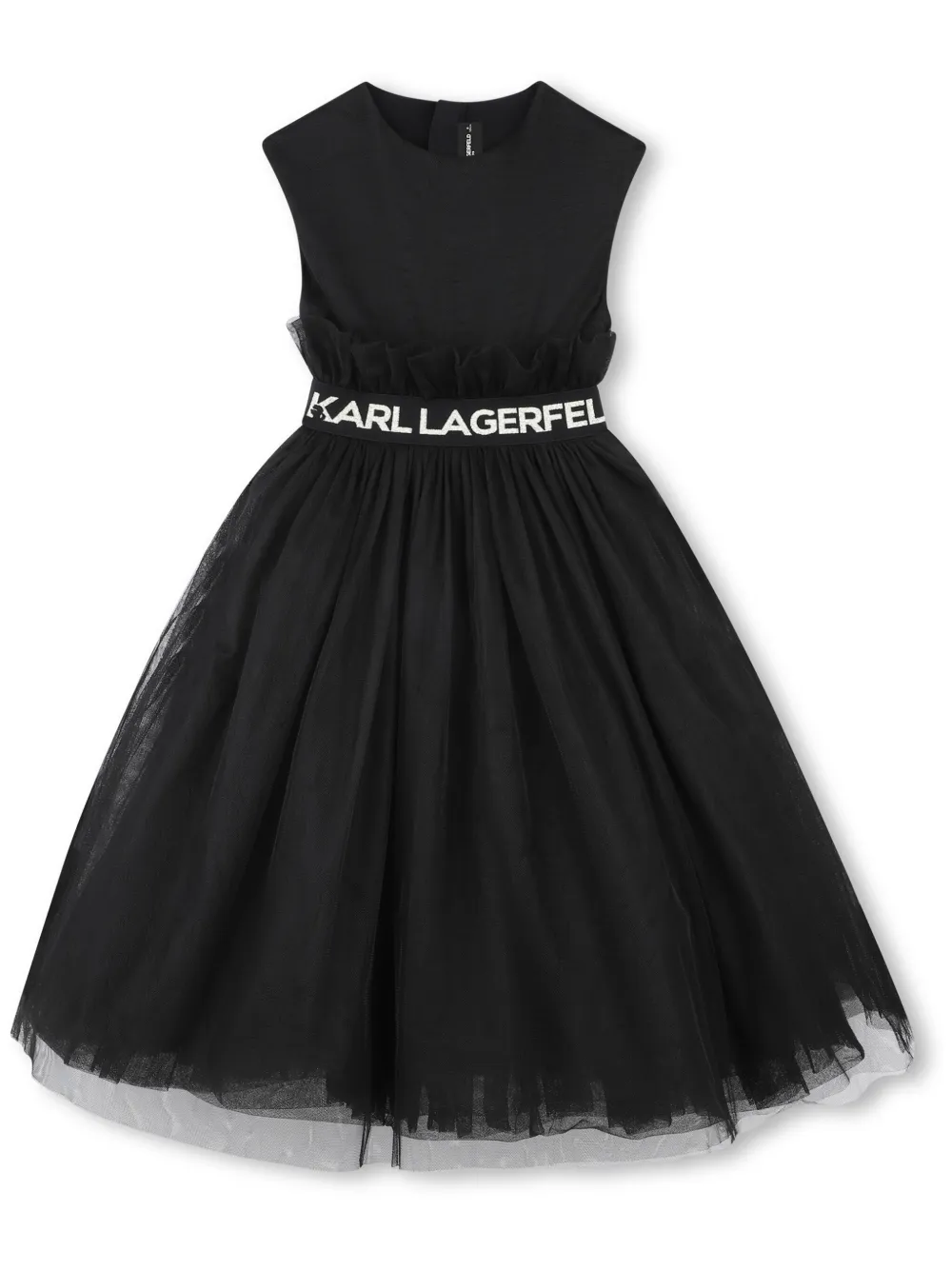 Karl Lagerfeld Kids Abito con logo in vita - Nero