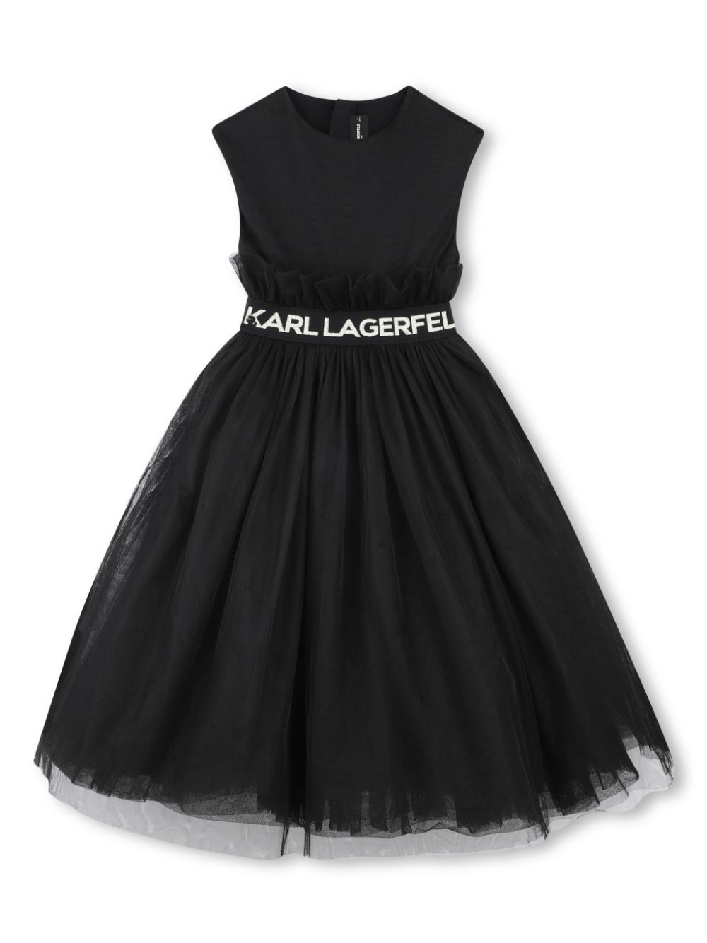 Karl Lagerfeld Kids logo-waistband dress - Black