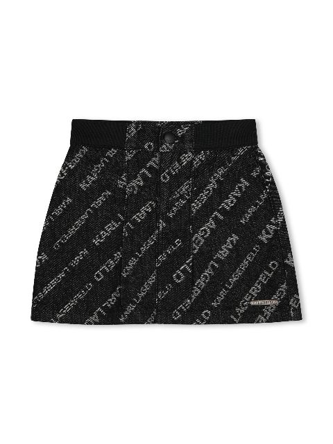 Karl Lagerfeld Kids logo-jacquard denim skirt