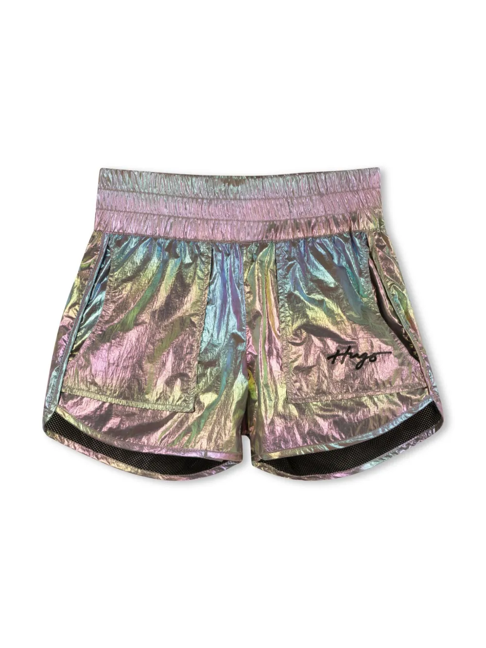 HUGO KIDS Gekreukte iriserende shorts Roze